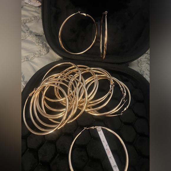 Large Gold Hoops - Picture 2 of 3